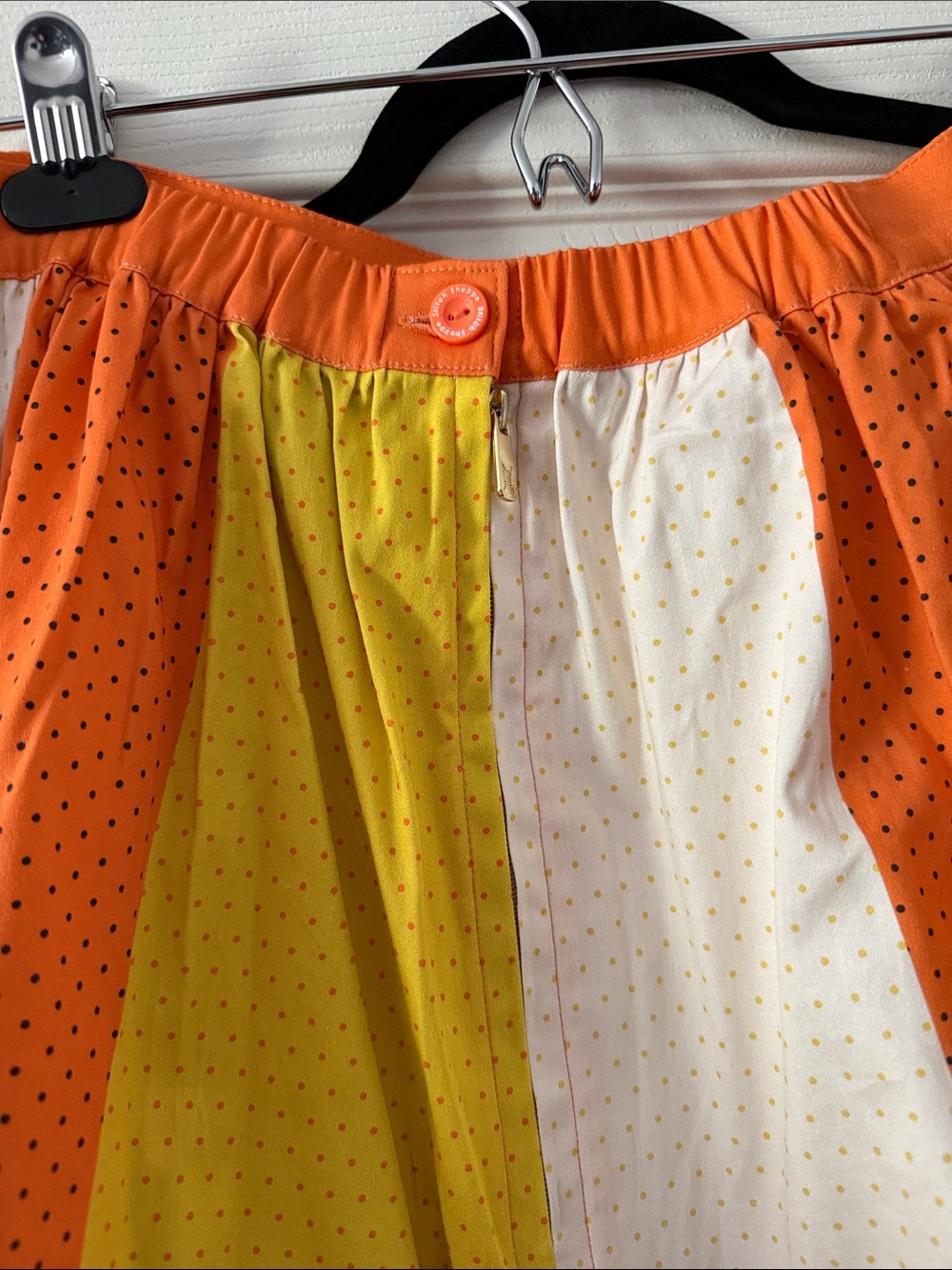 Loungefly Halloween Mickey and Minnie Panel Skirt in Orange, Yellow, White - Picture 4 of 6